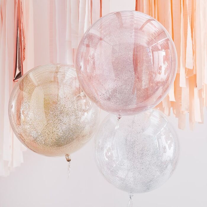 Mixed Metallics Orb Glitter Balloons Sparkling Party Decor