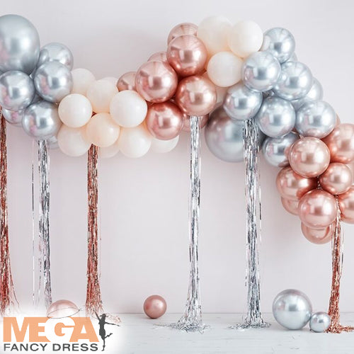Mixed Metallics Balloon Arch & Streamers Luxe Party Decor