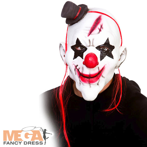 Evil Clown Latex Mask Nightmarish Circus Accessory