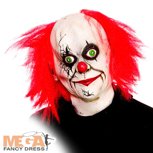 Creepy Clown Latex Mask Sinister Circus Accessory