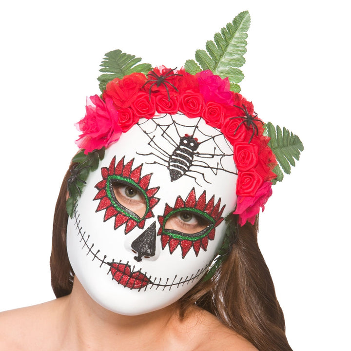 Day of the Dead Mask with Flowers