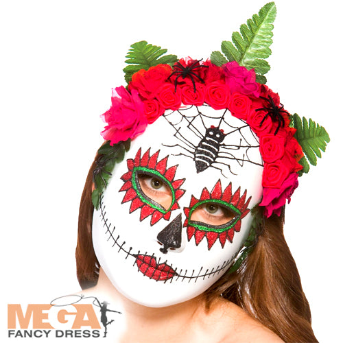 Day of the Dead Mask with Flowers