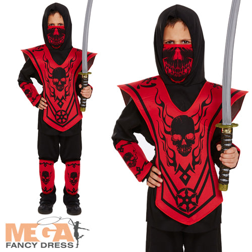 Boys Ninja Assassin Samurai Warrior Halloween Fancy Dress Costume