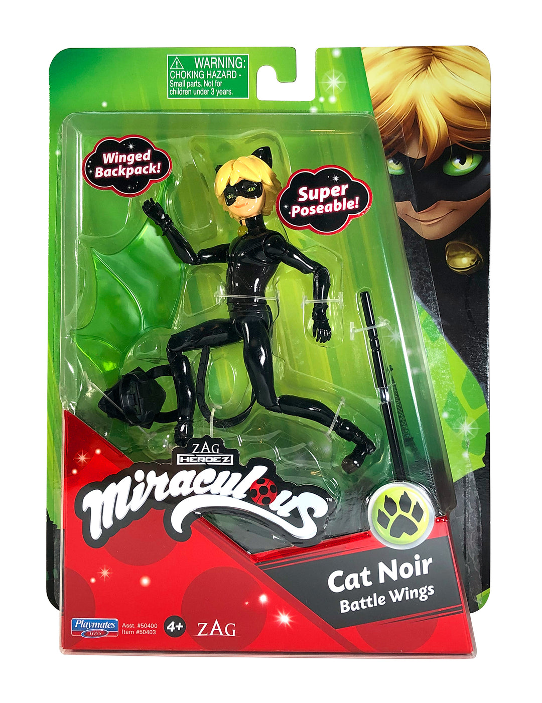 Cat Noir Doll Miraculous Lady Bug - Weapon & Battle Wings Kids Toy