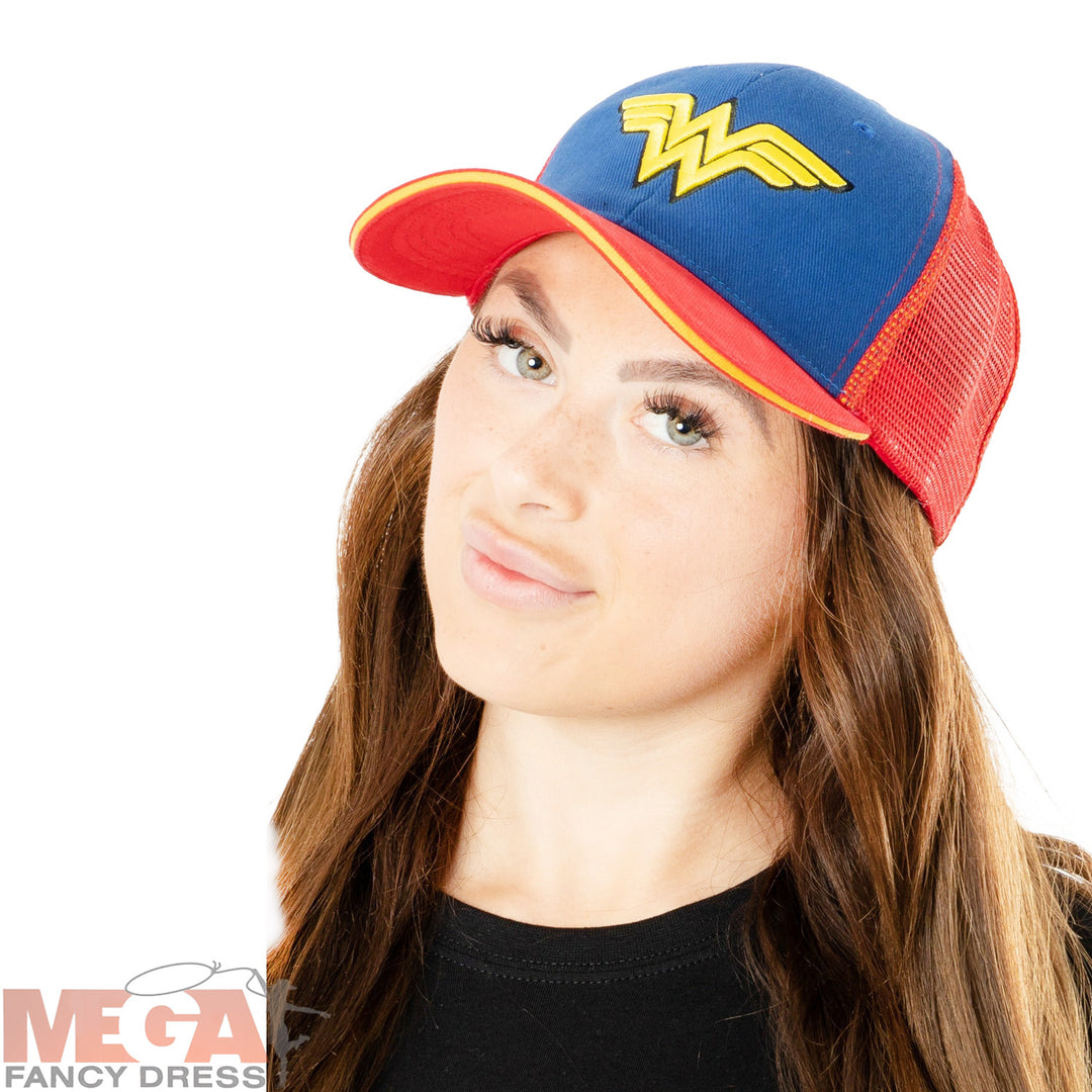WonderWoman Blue/Red Trucker Cap Heroic Headwear