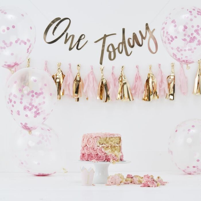 Pink Baby Cake Smash 1st Birthday Kit Celebration Set