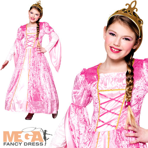 Girls Royal Princess Rosanna Fancy Dress Fairy Tale Costume