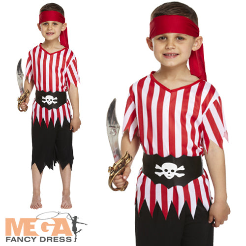 Boys Pirate High Seas Buccaneer Caribbean World Book Day Costume