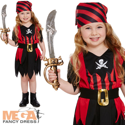 Kids Toddler Size Pirate Girl Costume