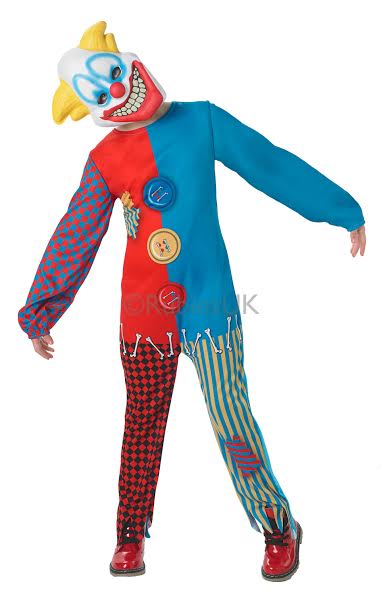 Boys Scary Clown Halloween Circus Jester Joker Costume