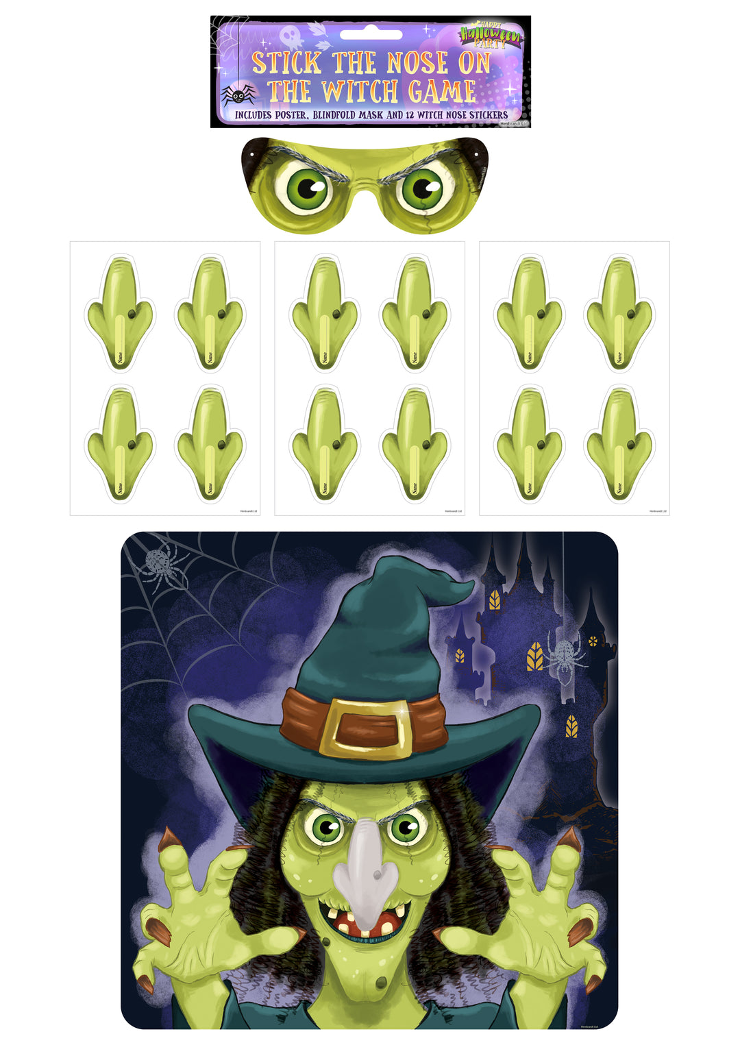 Stick The Nose on the Witch Halloween Party Game
