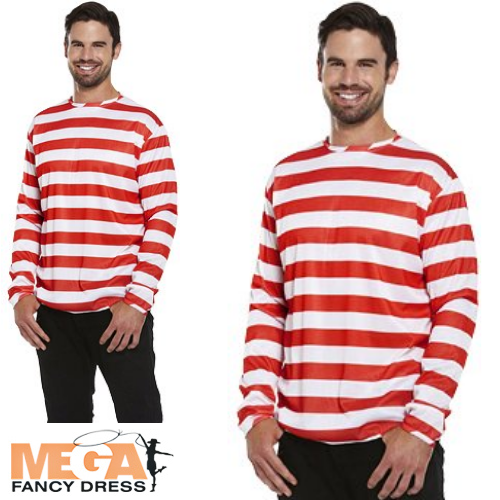 Red and White Striped Top Costume Accessory
