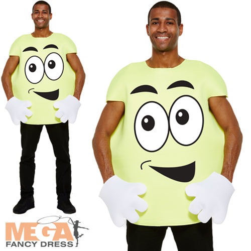 Yellow Sweet With Face Candy-Themed Adult's Costume