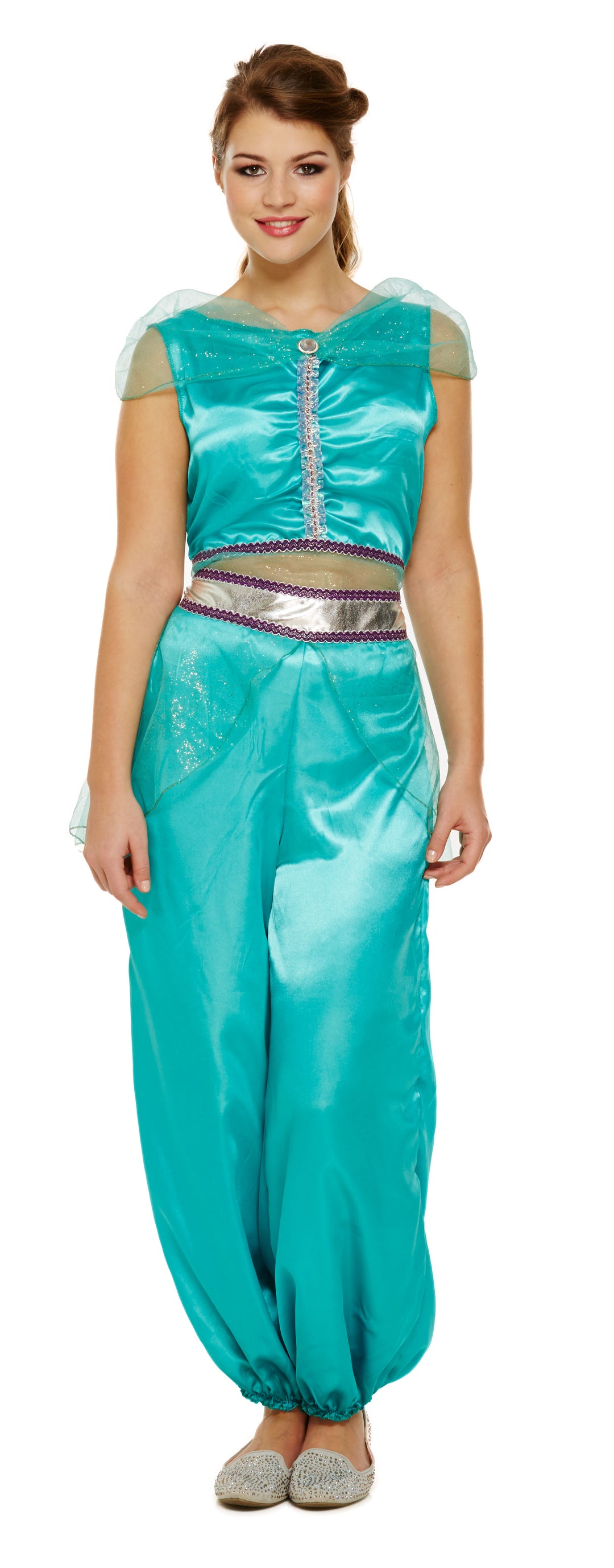 Ladies Arabian Princess Fancy Dress Jasmine Belly Dancer Costume