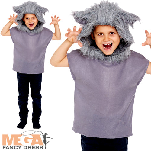 Kids Wolf Wild Big Bad Animal Fairy Tale Story Costume