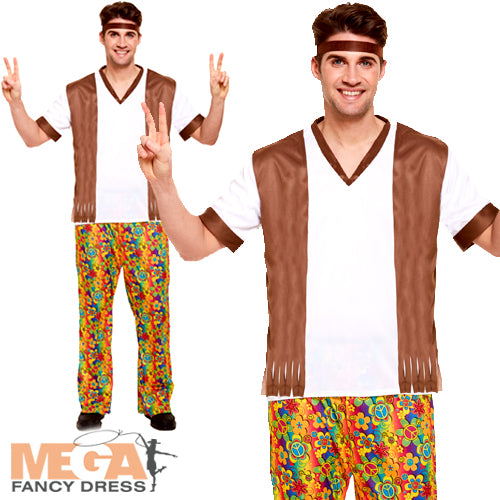 Hippie Man Adults 60s Peace and Love Costume
