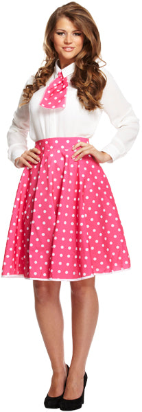 Ladies Polka Dot Set 1950s Rock And Roll Fancy Dress Costume