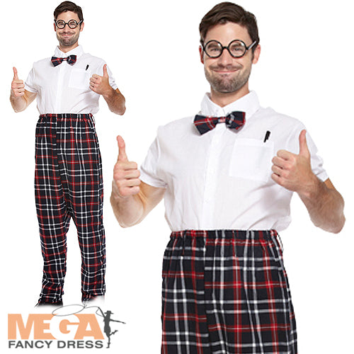 Men's Back To School Geek Nerd Fancy Dress Costume