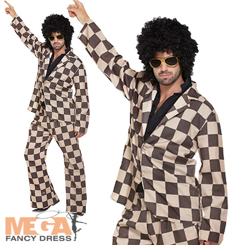 Men's Disco Suit 1970s Saturday Night Fever Fancy Dress Costume