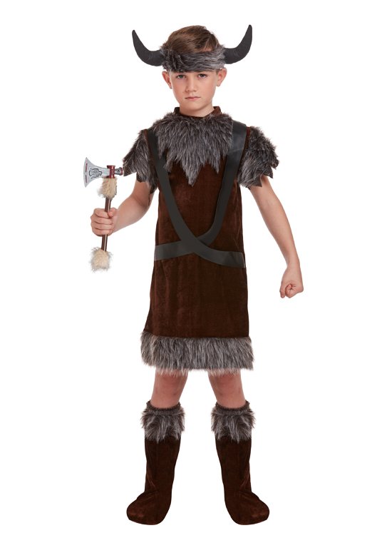 Boys Historical Saxon Viking Warrior Fancy Dress Costume