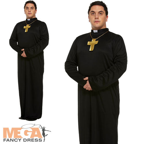 Men's Vicar Priest Monk Stag Party Holy Church Fancy Dress Costume