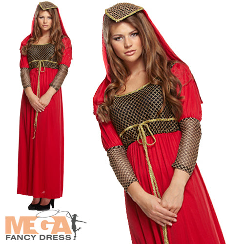 Ladies Juliet Medieval Maid Marion Book Day Costume Outfit