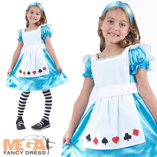 Girls Alice Fancy Dress Fairy Tale Wonderland Book Day Costume