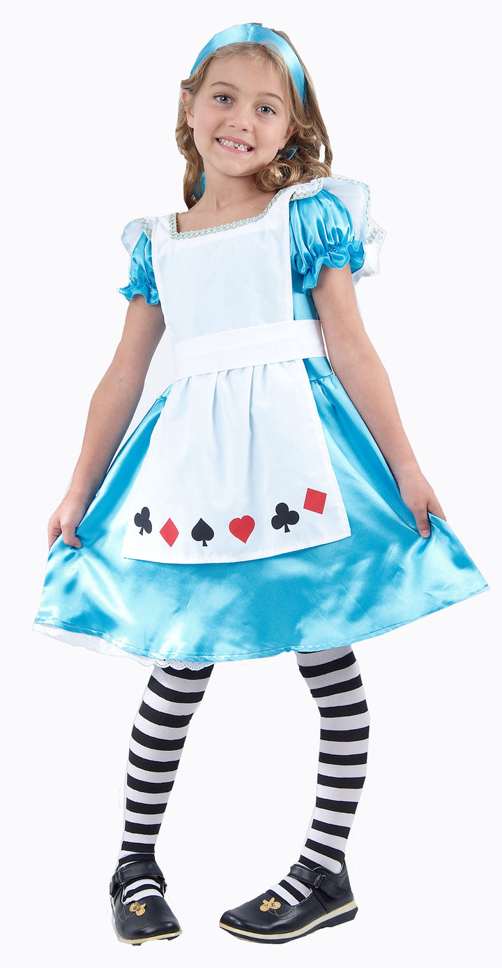 Girls Fairytale Wonderland Story Book Character Alice Fancy Dress Costume