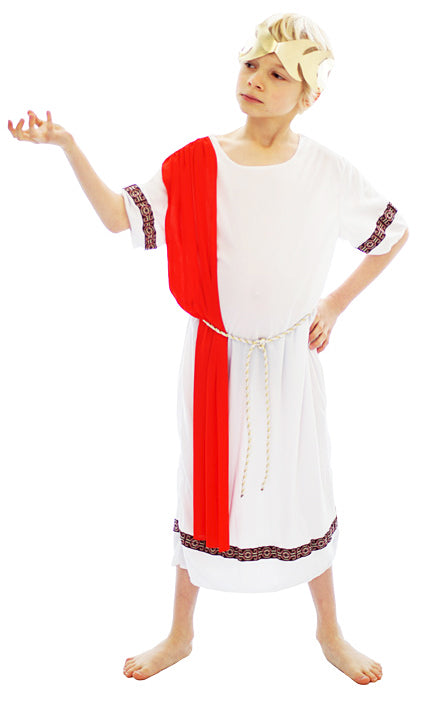 Kids Greek Roman Emperor Caesar Toga Fancy Dress Costume