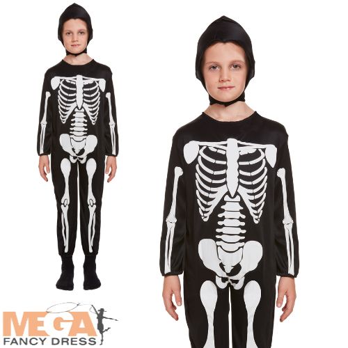Kids Skeleton Bone-Chilling Fancy Dress Costume