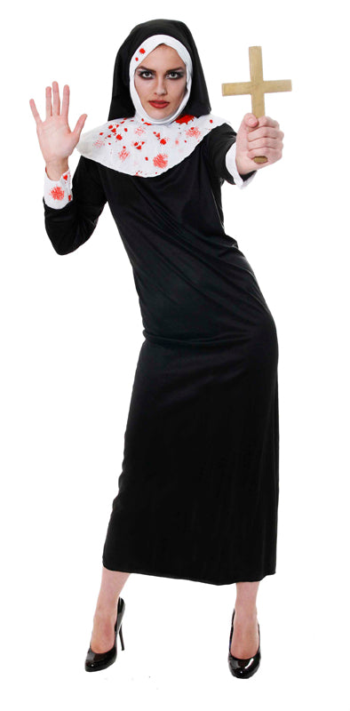 Ladies' Zombie Nun Sinister Religious Fancy Dress Costume