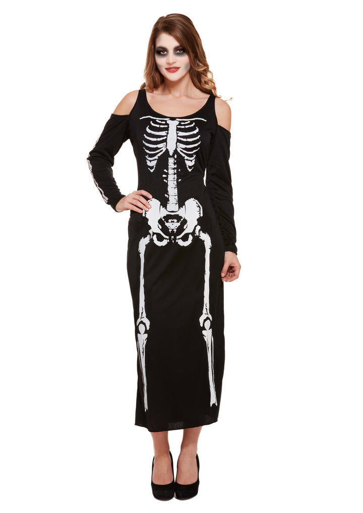 Skeleton Long Ladies Costume