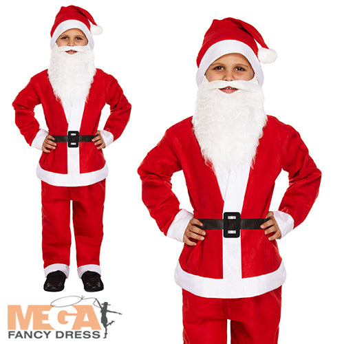 Boys Santa Christmas Holiday Cheer Costume
