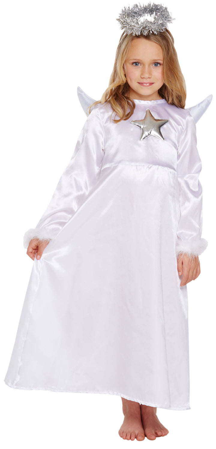 Girls White Angel Christmas Nativity Play Xmas Costume