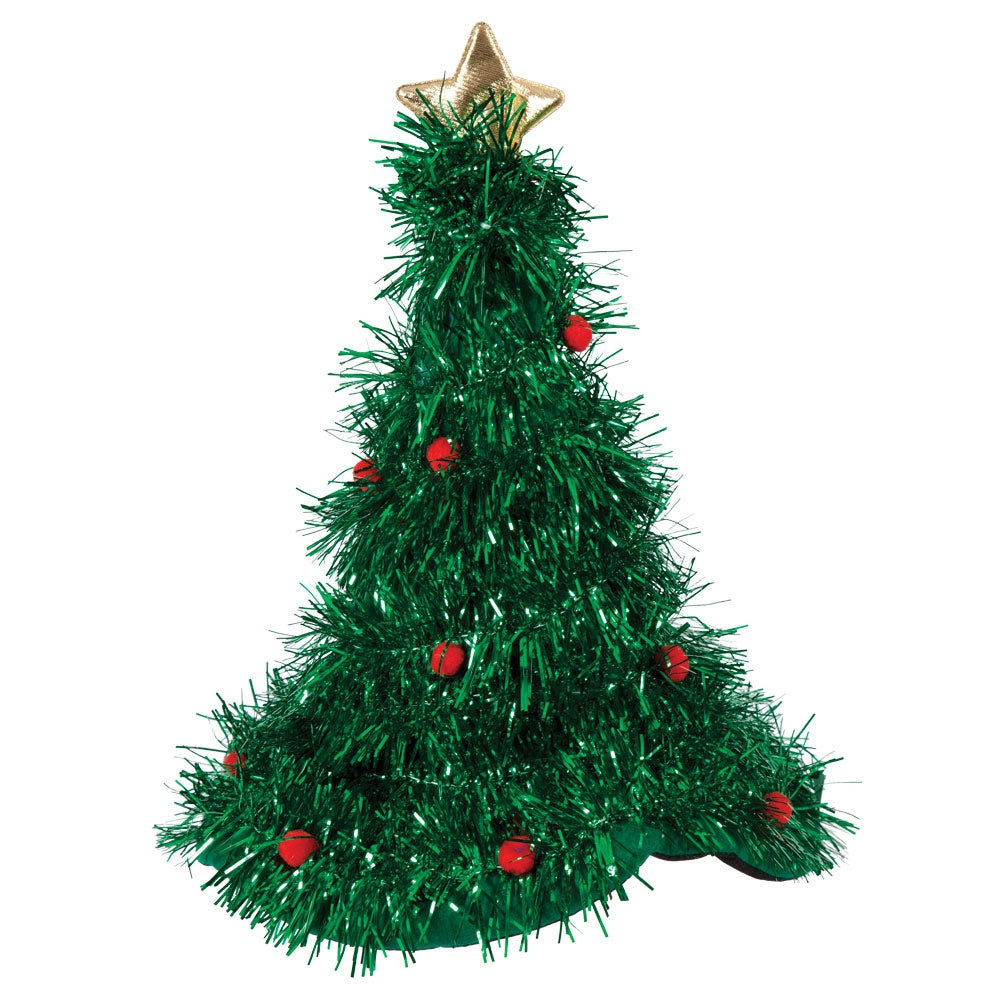 Christmas Tinsel Tree Hat