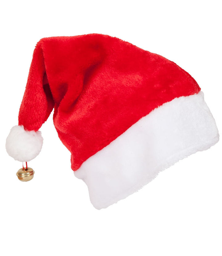 Deluxe Santa Hat with Bell Festive Holiday Accessory