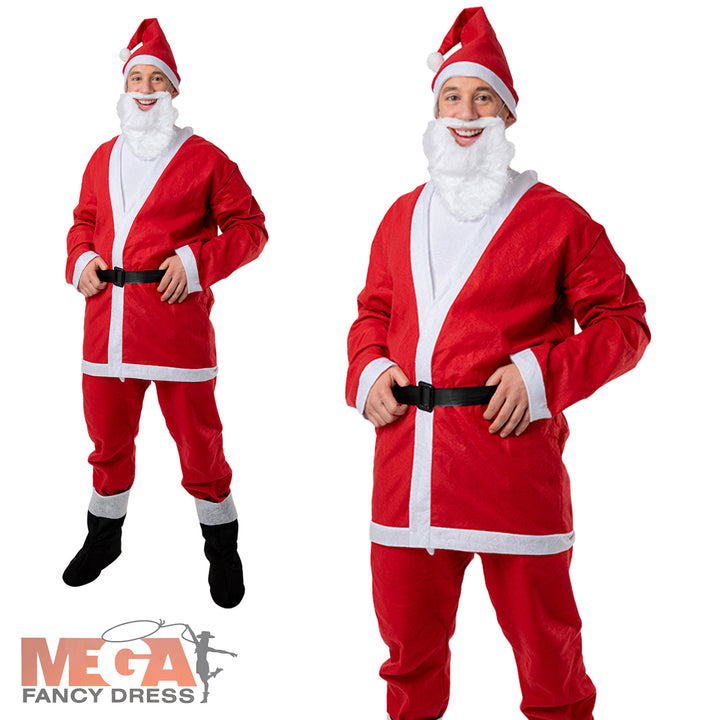 6pc Value Father Christmas Santa Suit Costume