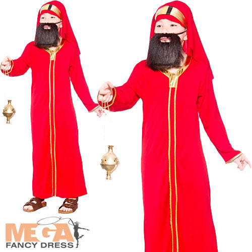 Boys Red Wise Man Balthazar Christmas Nativity Costume