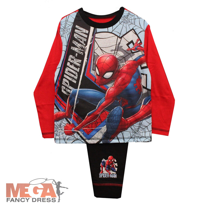 Official Boys Spiderman Crouch Pyjamas