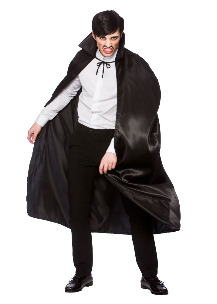 Adults Halloween Black Collared Vampire Cape Fancy Dress Costume Accessory