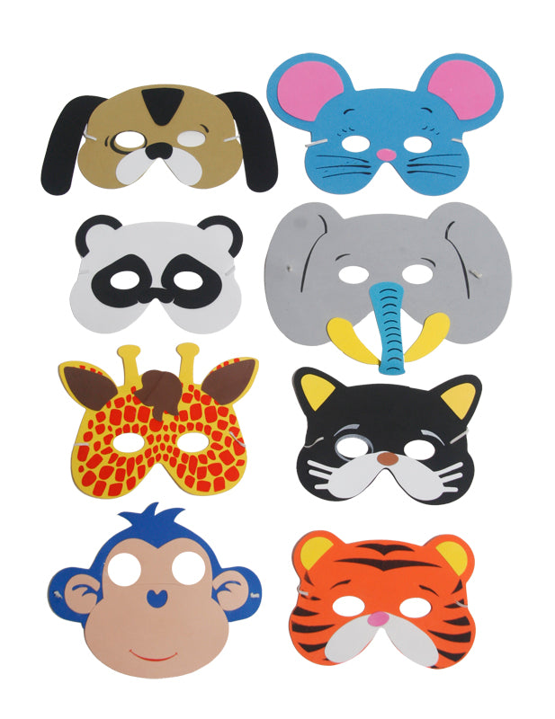 8 Assorted Animal Masks Wild Creature Collection