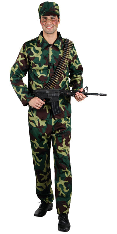 Mens Army Soldier Fancy Dress Costume