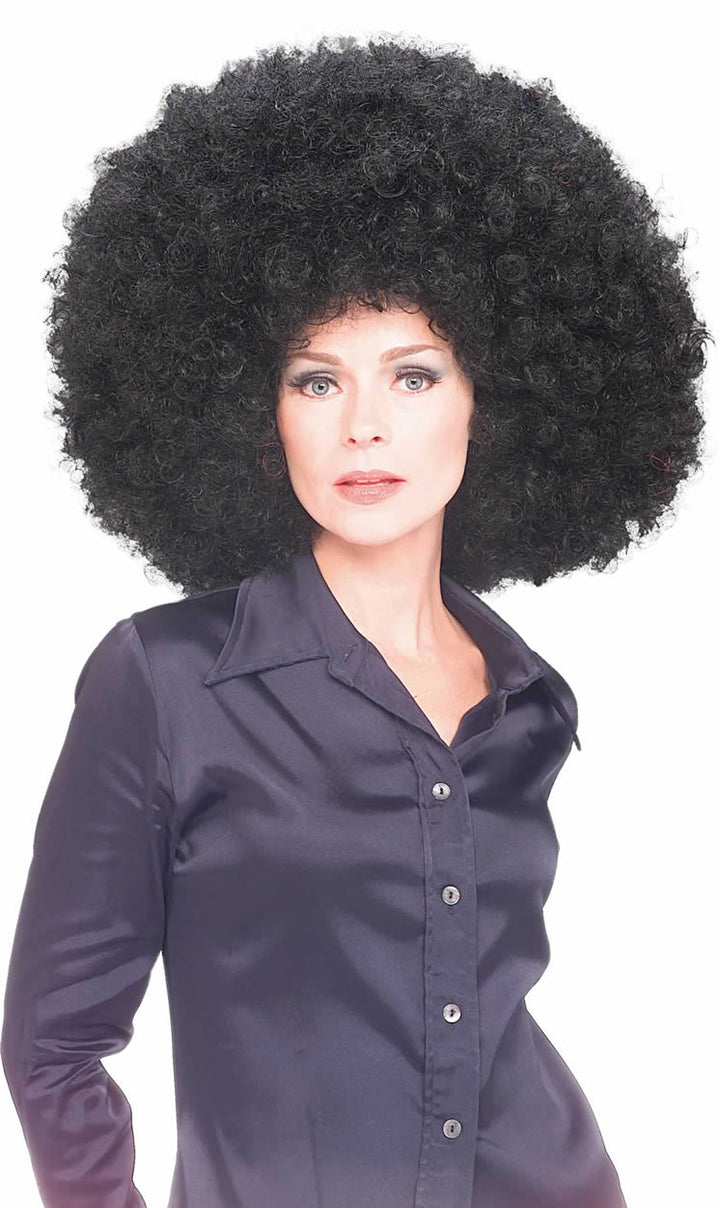 Adults Huge Big Afro Black Wig 60s-70s Disco Fancy Dress Costume