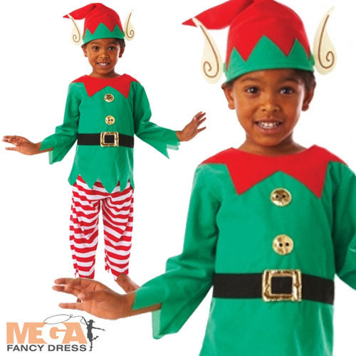 Kids Elf Fancy Dress Christmas Helper Costume