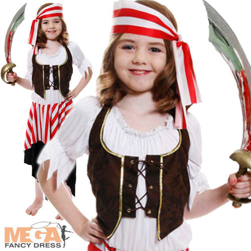 Girls Buccaneer Pirate Swashbuckling Adventure Costume
