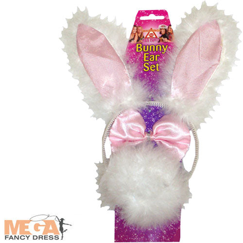 Pink Hen Party Bunny Rabbit Ears + Tie Tail