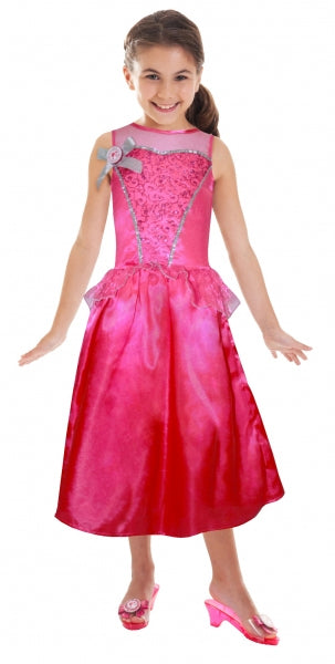 Girls Princess Barbie Glitter Sparkle Costume Outfit