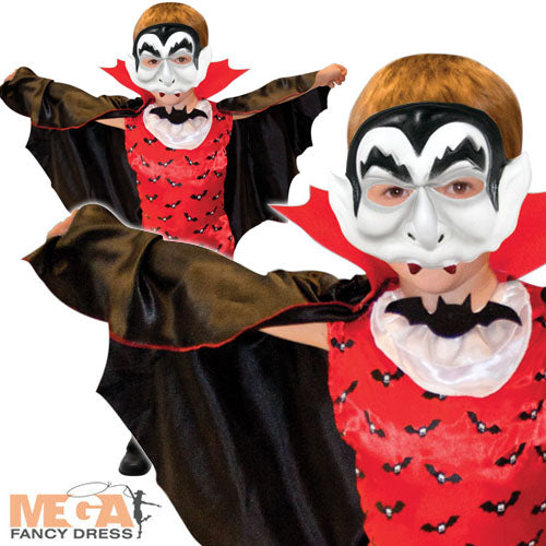 Boys Count Dracula Halloween Vampire Horror Fancy Dress Costume
