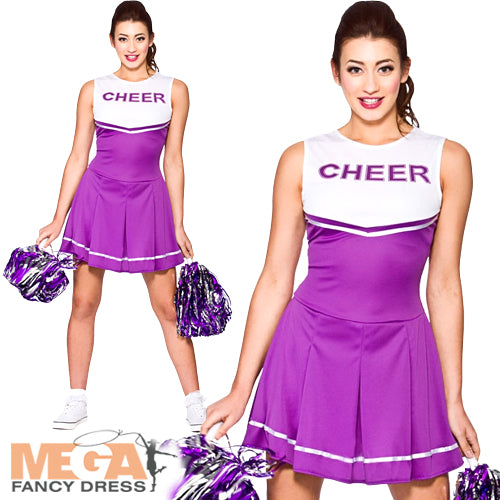 Purple High School Cheerleader Sports Costume