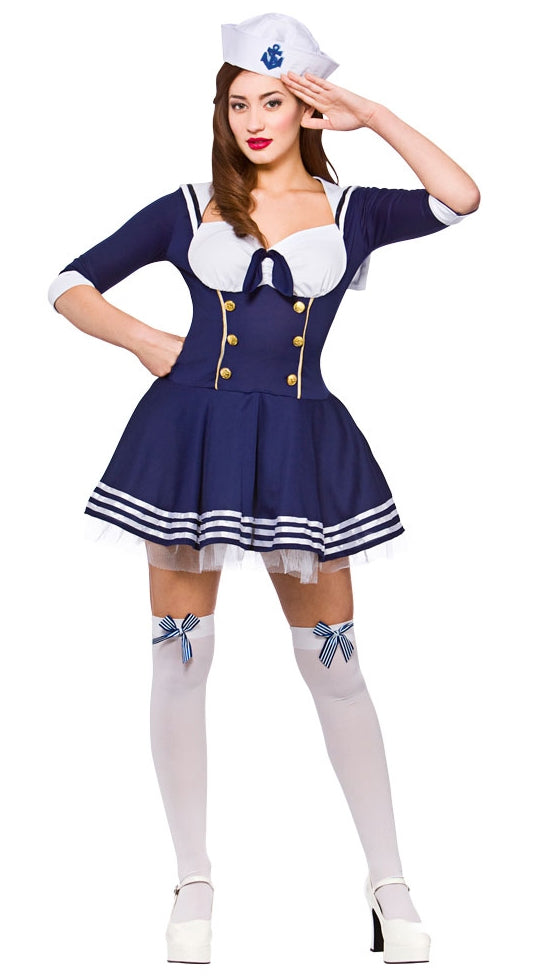 Hello Sailor Nautical Ladies Costume